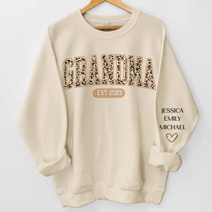 La maison est là où maman est - Sweat-shirt unisexe personnalisé avec motif sur la manche - Cadeau pour maman, grand-mère