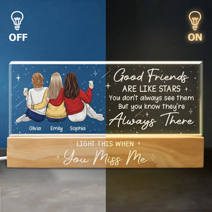 Allume-la quand tu me manques – Veilleuse LED 3D personnalisée en acrylique avec lettres – Cadeau pour les meilleures amies, les meilleures amies et les sœurs
