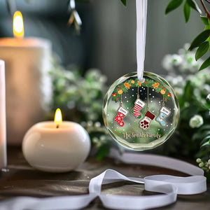 La famille est la meilleure partie de Noël - Décoration de Noël personnalisée en verre avec cercle - Cadeau de Noël pour les membres de la famille