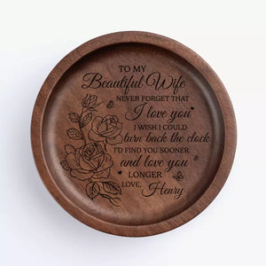 Au contact de l'amour, chacun devient poète - Plat à bijoux en bois personnalisé pour couple - Cadeau pour mari et femme, anniversaire