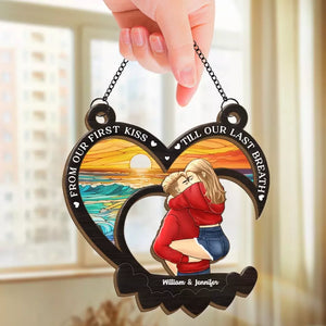 Le plus bel amour est celui qui réveille l'âme - Attrape-soleil personnalisé pour fenêtre - Cadeau pour mari et femme, anniversaire