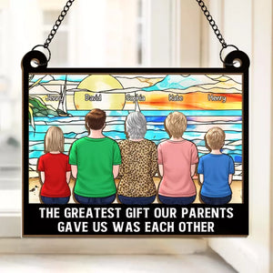 Le plus beau cadeau de notre vie - Attrape-soleil personnalisé à suspendre à la fenêtre - Cadeau pour les membres de la famille