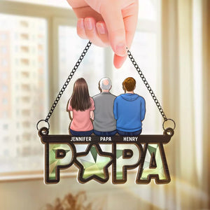 Papa, tu as toujours été mon héros - Attrape-soleil personnalisé à suspendre à la fenêtre - Fête des pères, cadeau pour papa, grand-père