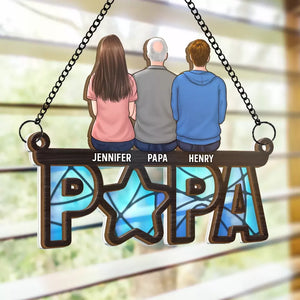 Papa, tu as toujours été mon héros - Attrape-soleil personnalisé à suspendre à la fenêtre - Fête des pères, cadeau pour papa, grand-père