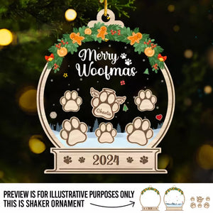 Joyeux Pawlidays - Ornement personnalisé à 3 étages pour chien et chat - Cadeau de Noël pour les propriétaires et les amoureux des animaux