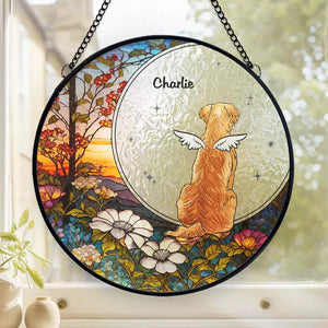 Forever In My Heart - Attrape-soleil personnalisé à suspendre sur vitrail - Cadeau de condoléances pour les propriétaires et les amoureux des animaux