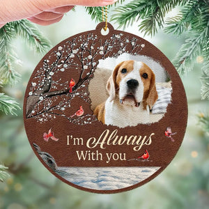 Custom Photo Miss You For The Rest Of My Life - Memorial Personalized Custom Leather Ornament - Christmas Gift, Sympathy Gift For Pet Owners, Pet Lovers