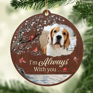 Custom Photo Miss You For The Rest Of My Life - Memorial Personalized Custom Leather Ornament - Christmas Gift, Sympathy Gift For Pet Owners, Pet Lovers