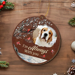 Custom Photo Miss You For The Rest Of My Life - Memorial Personalized Custom Leather Ornament - Christmas Gift, Sympathy Gift For Pet Owners, Pet Lovers