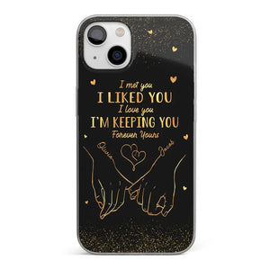 Votre main s'intègre parfaitement à la mienne - Coque de téléphone transparente personnalisée pour couple - Cadeau pour mari et femme, anniversaire