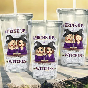 Nous allons ensemble comme ivres et désordonnés - Gobelet en acrylique transparent personnalisé Bestie - Cadeau d'Halloween pour meilleures amies, meilleures amies, sœurs