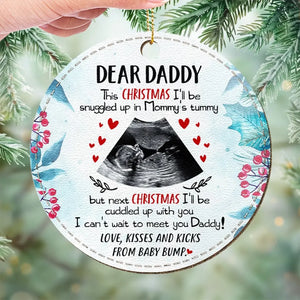 Photo personnalisée : avancez dans ce voyage d'amour et de joie ! Ornement en cuir personnalisé pour la famille ! Cadeau de Noël pour bébé, enfant et nouveau-né.