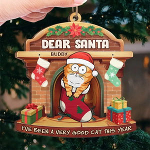 Joyeux Noël à tous les poils ! Ornement personnalisé en forme de chat ! Cadeau de Noël pour les propriétaires et les amoureux des animaux.