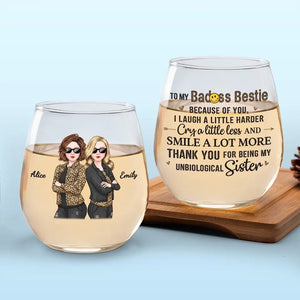 Merci d'être ma sœur - Verre à vin personnalisé Bestie - Cadeau pour meilleures amies, BFF, sœurs