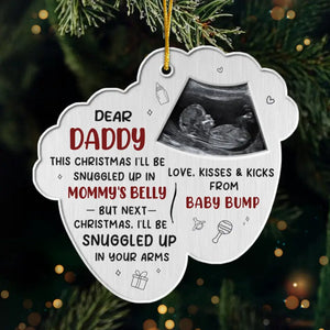 Custom Photo Joy To The World, Baby's First Whirl - Family Personalized Custom Ornament - Metal Custom Shaped - Christmas Gift For Baby Kids, Newborn Baby