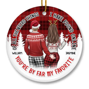 Ce Noël, tu es mon cadeau parfait - Ornement personnalisé pour couple - Forme ronde en céramique - Cadeau de Noël pour mari et femme, anniversaire