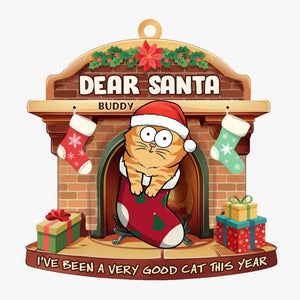 Joyeux Noël à tous les poils ! Ornement personnalisé en forme de chat ! Cadeau de Noël pour les propriétaires et les amoureux des animaux.