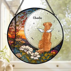 Forever In My Heart - Attrape-soleil personnalisé à suspendre sur vitrail - Cadeau de condoléances pour les propriétaires et les amoureux des animaux