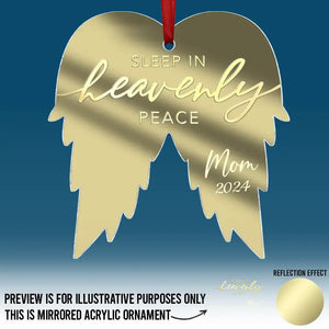 Dormez en paix céleste - Ornement commémoratif personnalisé en acrylique miroir - Cadeau de condoléances, cadeau de Noël pour les membres de la famille