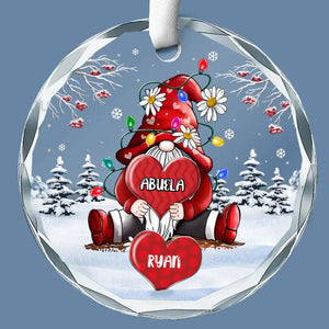 Le véritable pouvoir derrière le pouvoir - Ornement en verre personnalisé en forme de cercle familial - Cadeau de Noël pour maman, grand-mère