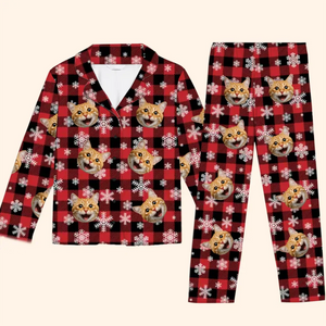 Photo personnalisée : Rien n'évoque mieux Noël que de se blottir dans un pyjama douillet avec votre ami à quatre pattes - Pyjama personnalisé pour chien et chat - Cadeau de Noël pour les propriétaires et les amoureux des animaux