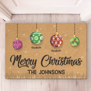 Joyeux Noël ! Tapis décoratif personnalisé pour la maison - Cadeau de Noël pour les membres de la famille