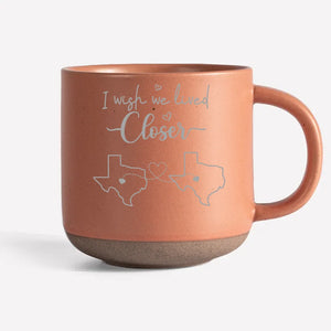 No Name - J'aimerais que nous vivions plus près - Mug en poterie personnalisé pour meilleure amie AMZ - Nouveauté, cadeau pour meilleures amies, meilleures amies, sœurs