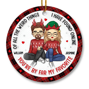 Tu es sur ma liste - Ornement personnalisé pour couple - Forme ronde en céramique - Cadeau de Noël pour mari et femme, anniversaire