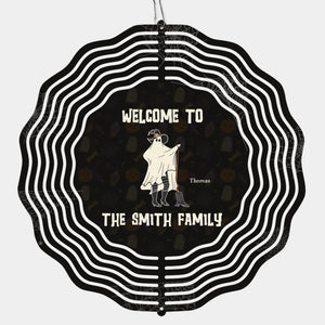 Bienvenue, chers mortels ! Moulin à vent personnalisé pour toute la famille ! Cadeau d'Halloween pour les membres de la famille