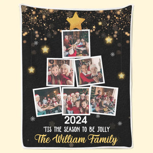 Couverture personnalisée avec photo : « Être en famille est la meilleure partie de Noël » – Couverture personnalisée pour la famille – Cadeau de Noël pour les membres de la famille