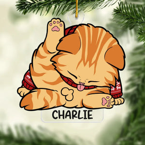 Décoration de Noël personnalisée en acrylique pour chat - Cadeau de Noël pour les propriétaires et les amoureux des animaux