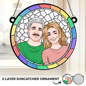 Tu m'as eu au bonjour - Ornement attrape-soleil personnalisé à suspendre pour fenêtre - Cadeau de Noël pour mari et femme, anniversaire