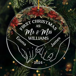 Deux cœurs, un Noël spécial - Ornement personnalisé pour couple - Forme personnalisée en acrylique - Cadeau de Noël pour mari et femme, anniversaire, premier Noël