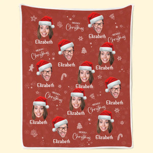 Couverture personnalisée avec photo « Joie de Noël en famille » – Cadeau de Noël pour toute la famille