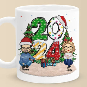 La joie de Noël commence en famille - Mug personnalisé pour la famille - Cadeau de Noël pour les membres de la famille