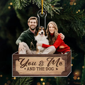 Photo personnalisée « Nous vous souhaitons un joyeux Noël » - Ornement personnalisé pour couple - Forme personnalisée en acrylique - Cadeau de Noël pour mari et femme, anniversaire, propriétaires d'animaux, amoureux des animaux