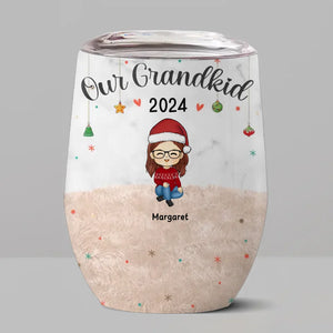 Nos petits-enfants - Verre à vin personnalisé pour la famille - Cadeau de Noël pour les membres de la famille