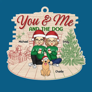 Toi, moi et les bébés à fourrure - Ornement personnalisé pour chien et chat - Forme en bois personnalisée - Cadeau de Noël pour mari, femme, anniversaire, propriétaires d'animaux, amoureux des animaux