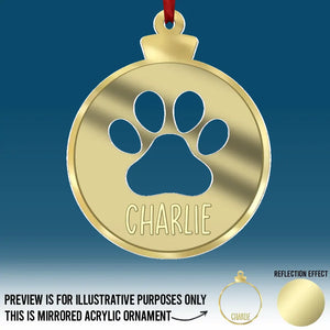 Ces petites pattes apportent une joie infinie - Ornement acrylique miroir personnalisé pour chien et chat - Cadeau de Noël pour propriétaires d'animaux et amoureux des animaux
