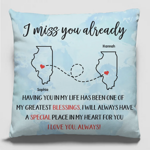 La distance ne sépare que nos corps, pas nos âmes - Coussin personnalisé Bestie - Cadeau pour meilleures amies, meilleures amies, sœurs