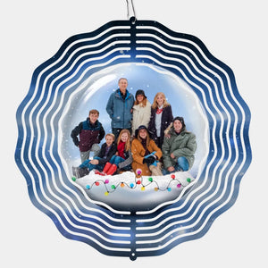 Photo personnalisée Ce cadeau apporte joie et amour dans nos vies - Moulin à vent personnalisé pour la famille - Cadeau de Noël pour les membres de la famille