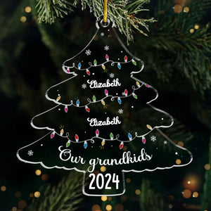 Il n'y a pas d'endroit comme la maison pour les vacances - Ornement personnalisé familial personnalisé - Forme personnalisée en acrylique - Cadeau de Noël pour grand-mère, grand-père, petits-enfants