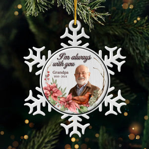 Photo personnalisée reposant dans les bras du ciel - Ornement commémoratif personnalisé - Forme personnalisée en métal - Cadeau de condoléances, cadeau de Noël pour les membres de la famille