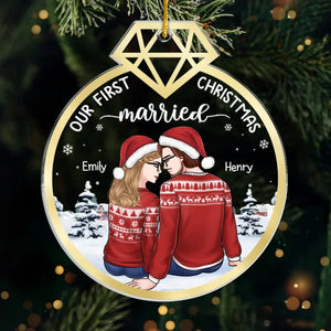 Tu es la raison pour laquelle je crois en l'amour - Ornement personnalisé pour couple - Forme personnalisée en acrylique - Cadeau de Noël pour mari et femme, anniversaire, premier Noël