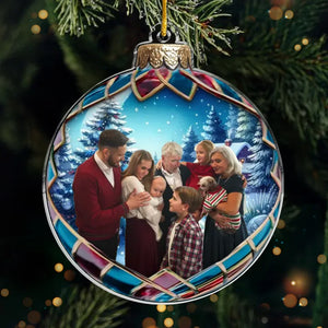 Décoration de Noël personnalisée avec photo : la joie est au rendez-vous en famille ! Décoration de Noël personnalisée en bois et acrylique. Cadeau de Noël pour les membres de la famille.