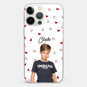 Photo personnalisée « Je t'aime tellement » - Coque de téléphone transparente personnalisée pour famille - Cadeau pour maman, grand-mère