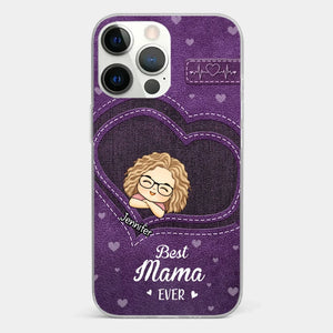 Tu es la maman la plus géniale - Coque de téléphone transparente personnalisée pour la famille - Cadeau pour maman, grand-mère