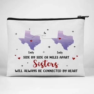 La distance ne détruit pas l'amitié, elle la renforce - Trousse de maquillage personnalisée Bestie - Cadeau pour meilleures amies, meilleures amies, sœurs