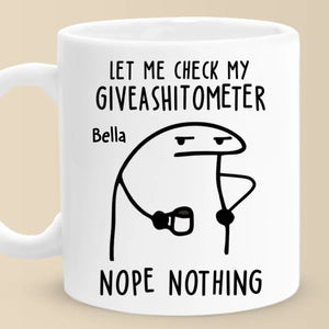 Le Giveashitometer dit : « Réessayez plus tard » - Tasse personnalisée pour ami - Cadeau de Noël, cadeau d'anniversaire pour meilleurs amis, membres de la famille, collègues, vous-même