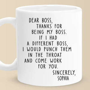 Merci d'être mon patron - Tasse personnalisée pour collègue - Cadeau de Noël pour collègues, amis de travail, collègues